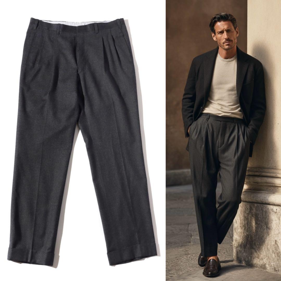 サルトリア チッチオ パンツ スラックス チャコール グレー 52 XL相当