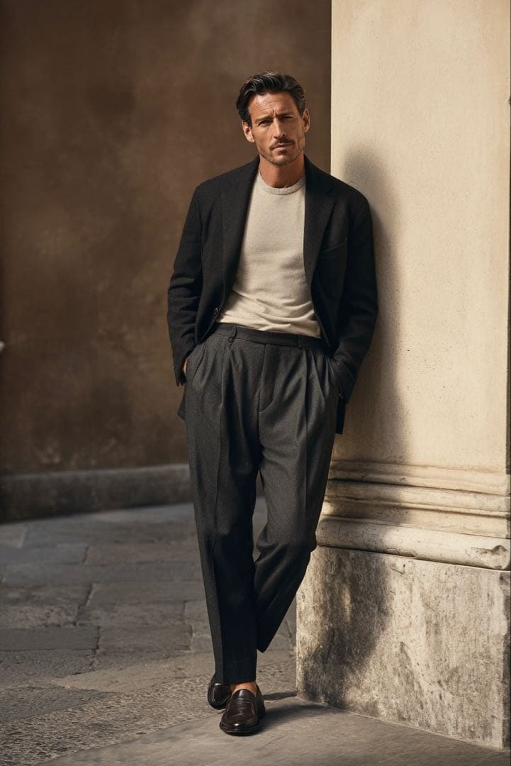 サルトリア チッチオ パンツ スラックス チャコール グレー 52 XL相当