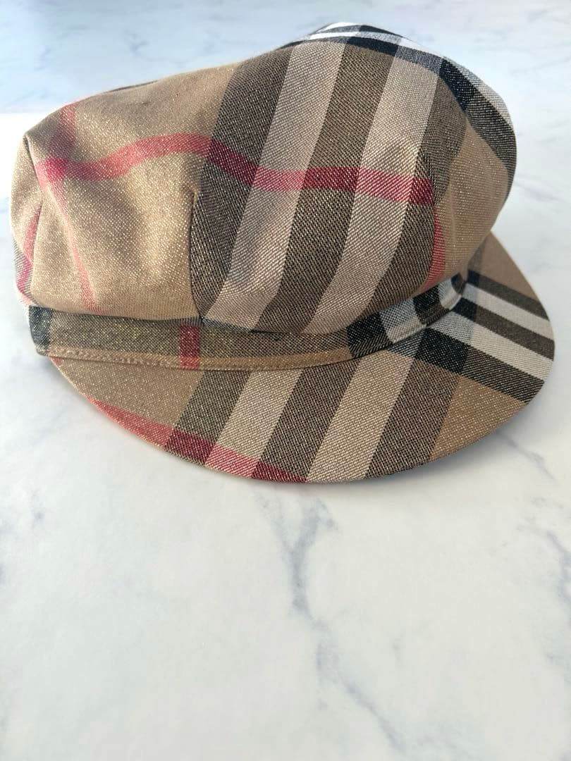 【希少】バーバリー　BURBERRY ラメ入りノバチェック キャスケット 帽子