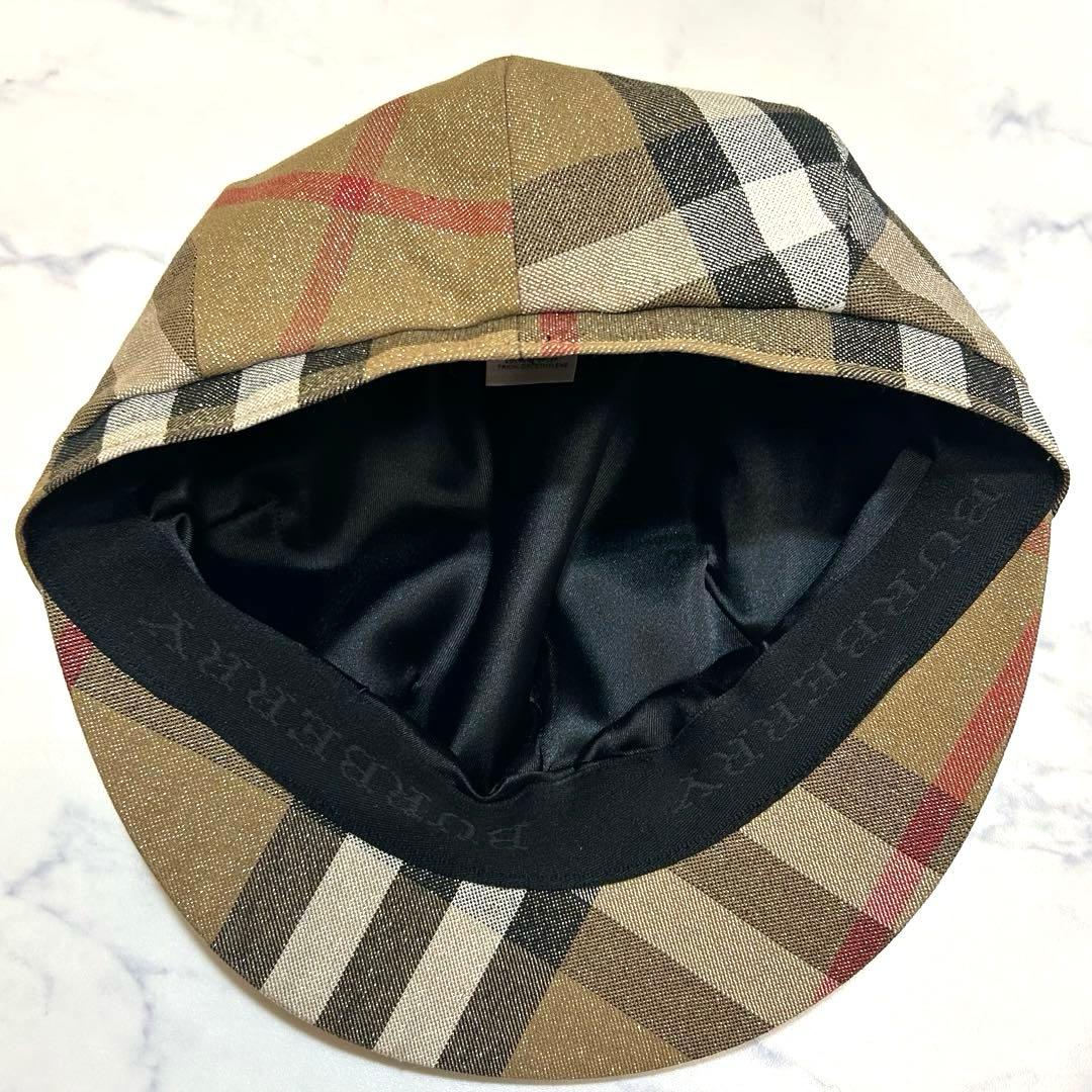 【希少】バーバリー　BURBERRY ラメ入りノバチェック キャスケット 帽子