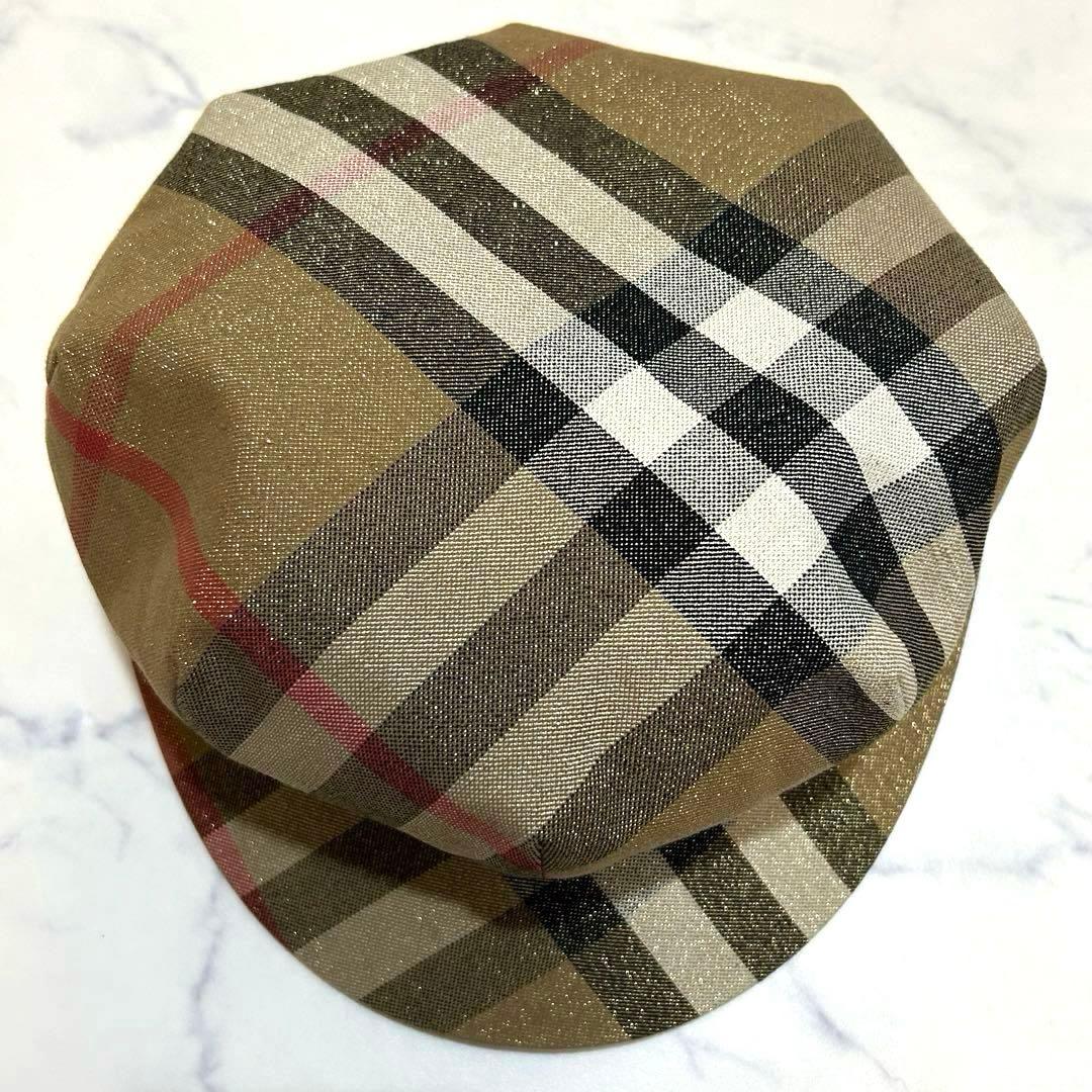 【希少】バーバリー　BURBERRY ラメ入りノバチェック キャスケット 帽子