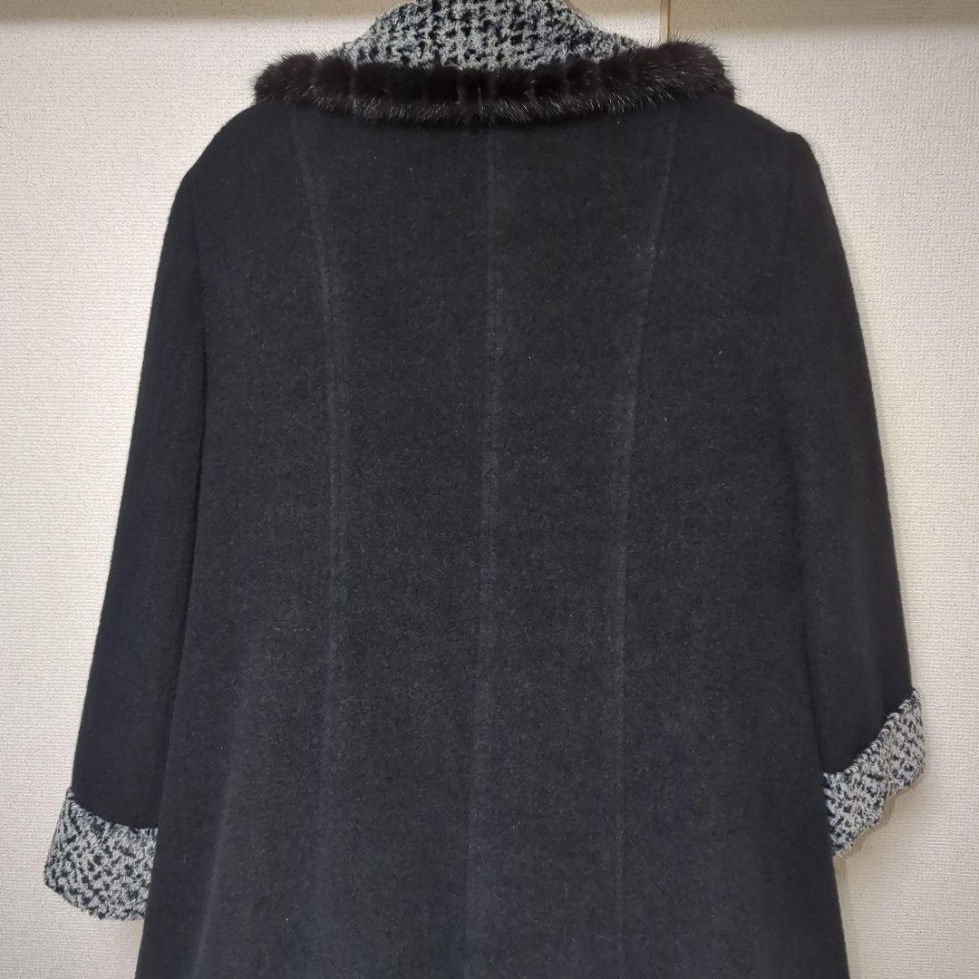 インポートロッサ　ウールロングコート　カシミア　黒　大きいサイズ