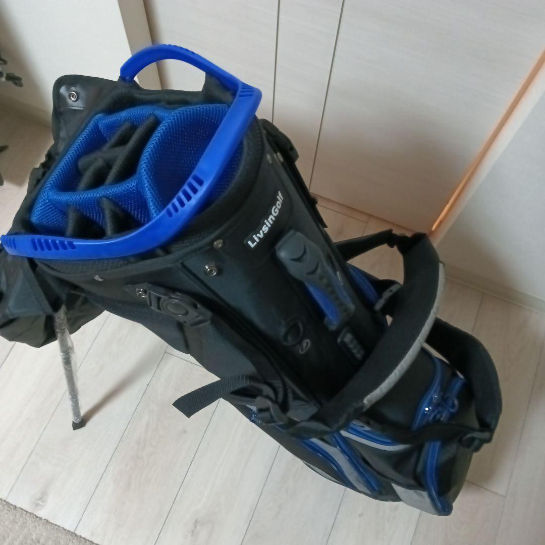 最終価格　LivsinGolf スタンドキャディバッグ 黒/青