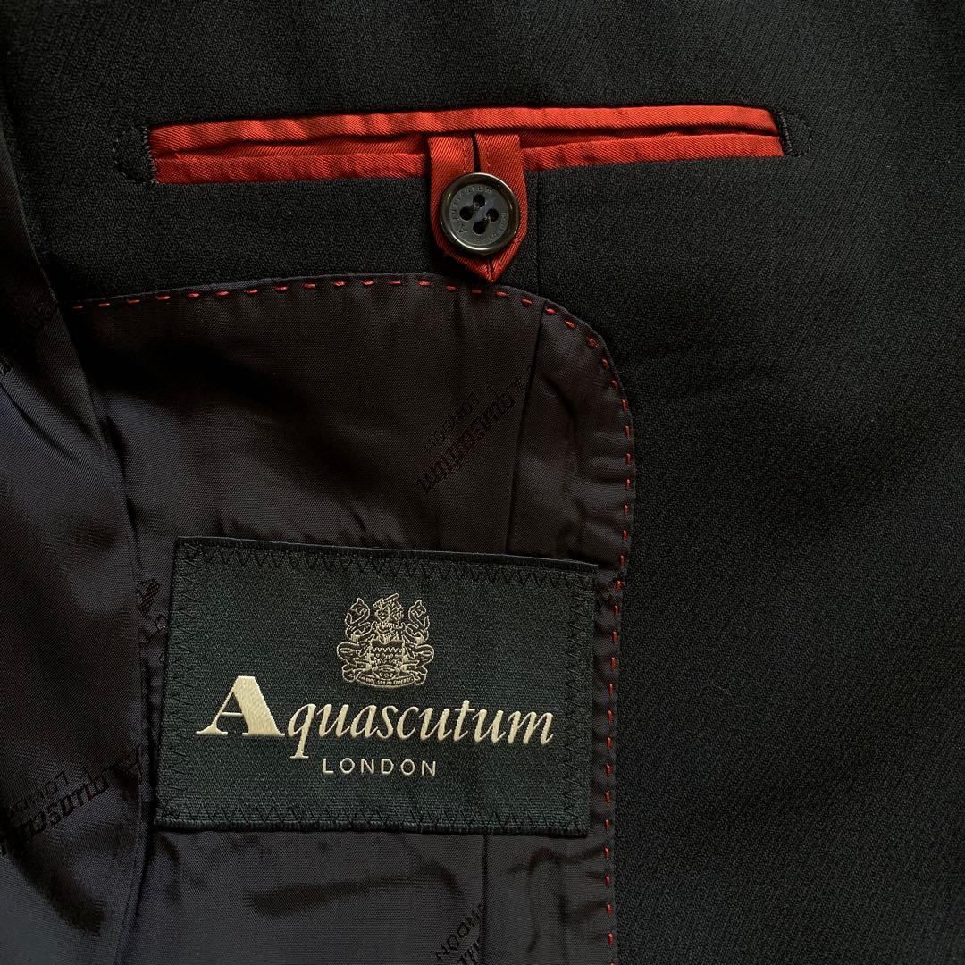 【美品】 アクアスキュータム　ジャケット　ウール　金ボタン　Aマーク　紺　9