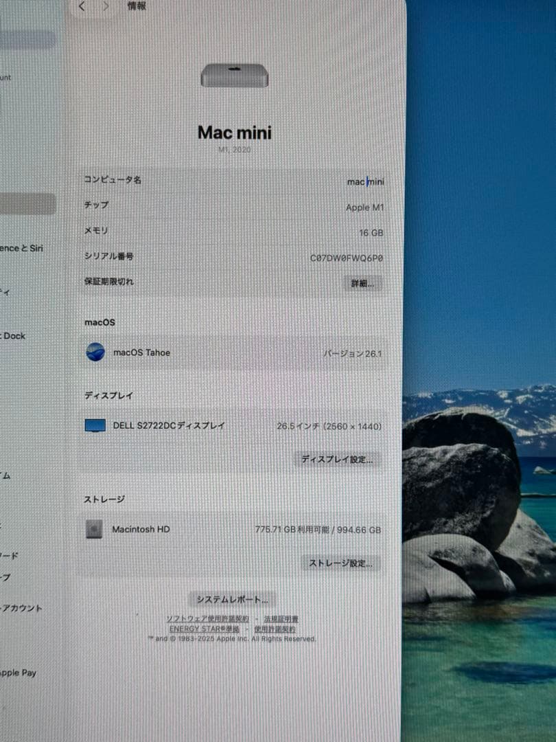 Apple Mac mini M1シルバー 16GB 1TB