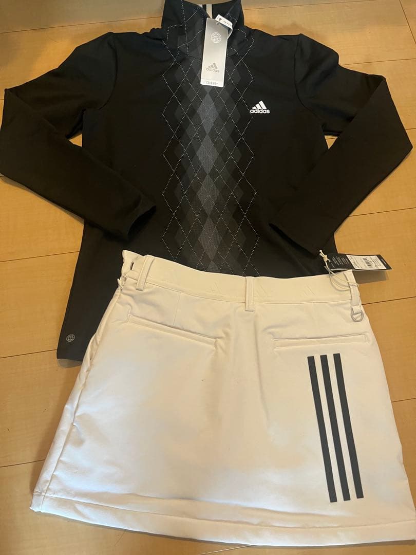 新品　アディダス　adidas ゴルフ　モックネック　スカート　L 裏起毛