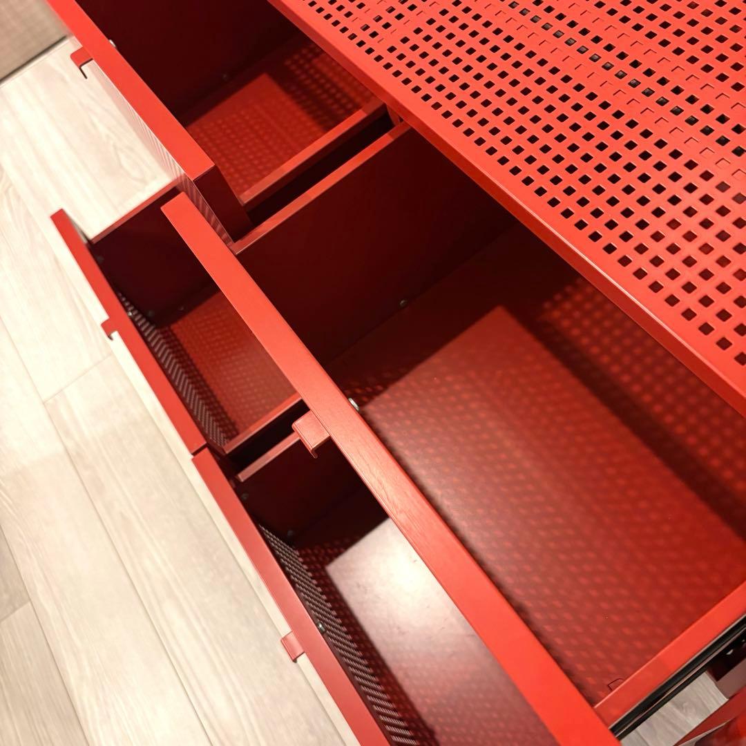 【廃盤品】IKEA キャビネット ニッケビー レッド