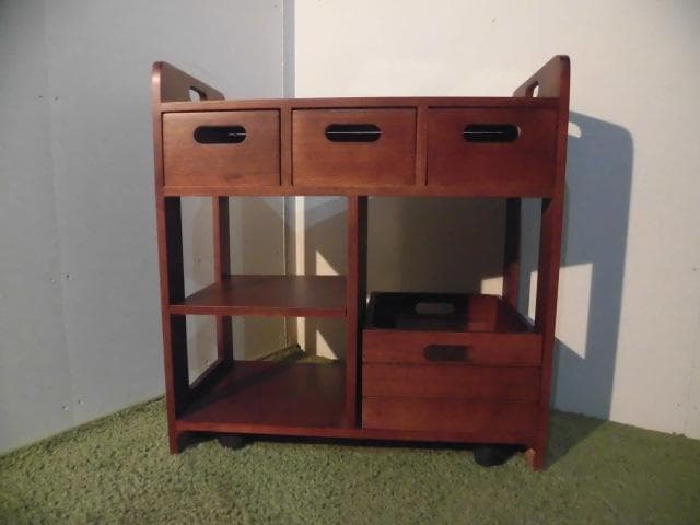 送料無料/アウトレット【限定品/新品/送料無料】天然木キッチンワゴンカウンター