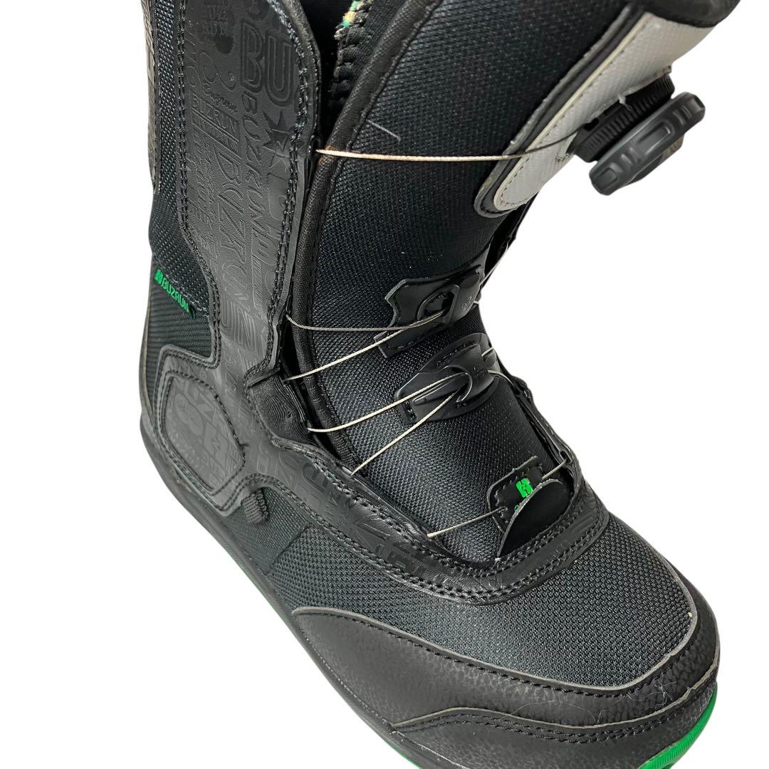 【美品】BUZRUN バズラン スノーボードブーツ ブラック/グリーン 26cm