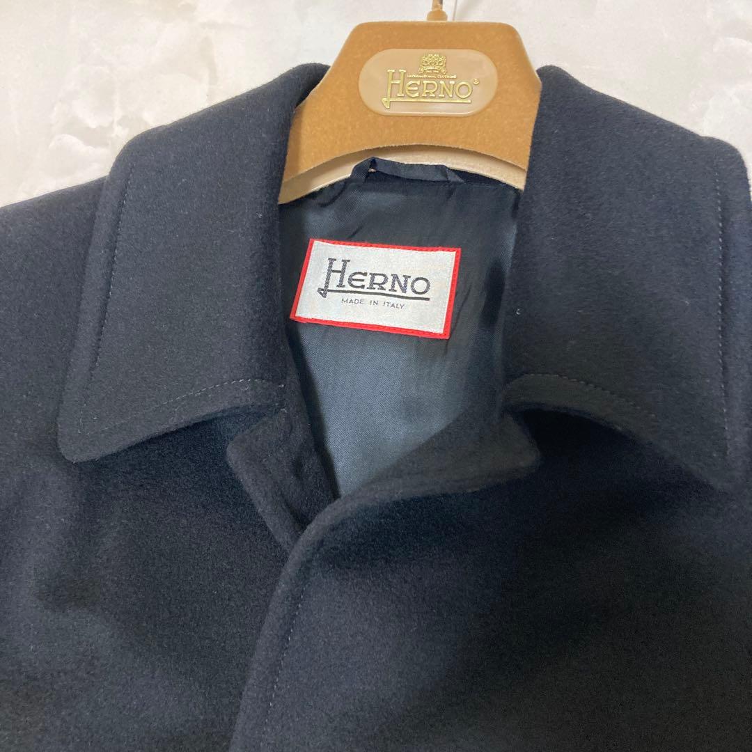 HERNO ヘルノ カシミヤ ロングコート ブラック 大きいサイズ