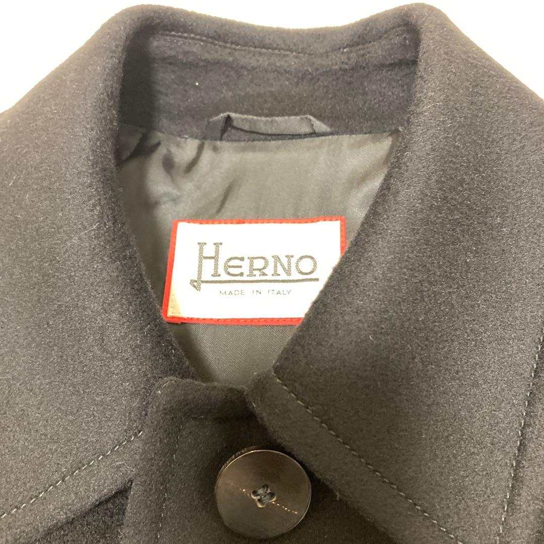 HERNO ヘルノ カシミヤ ロングコート ブラック 大きいサイズ