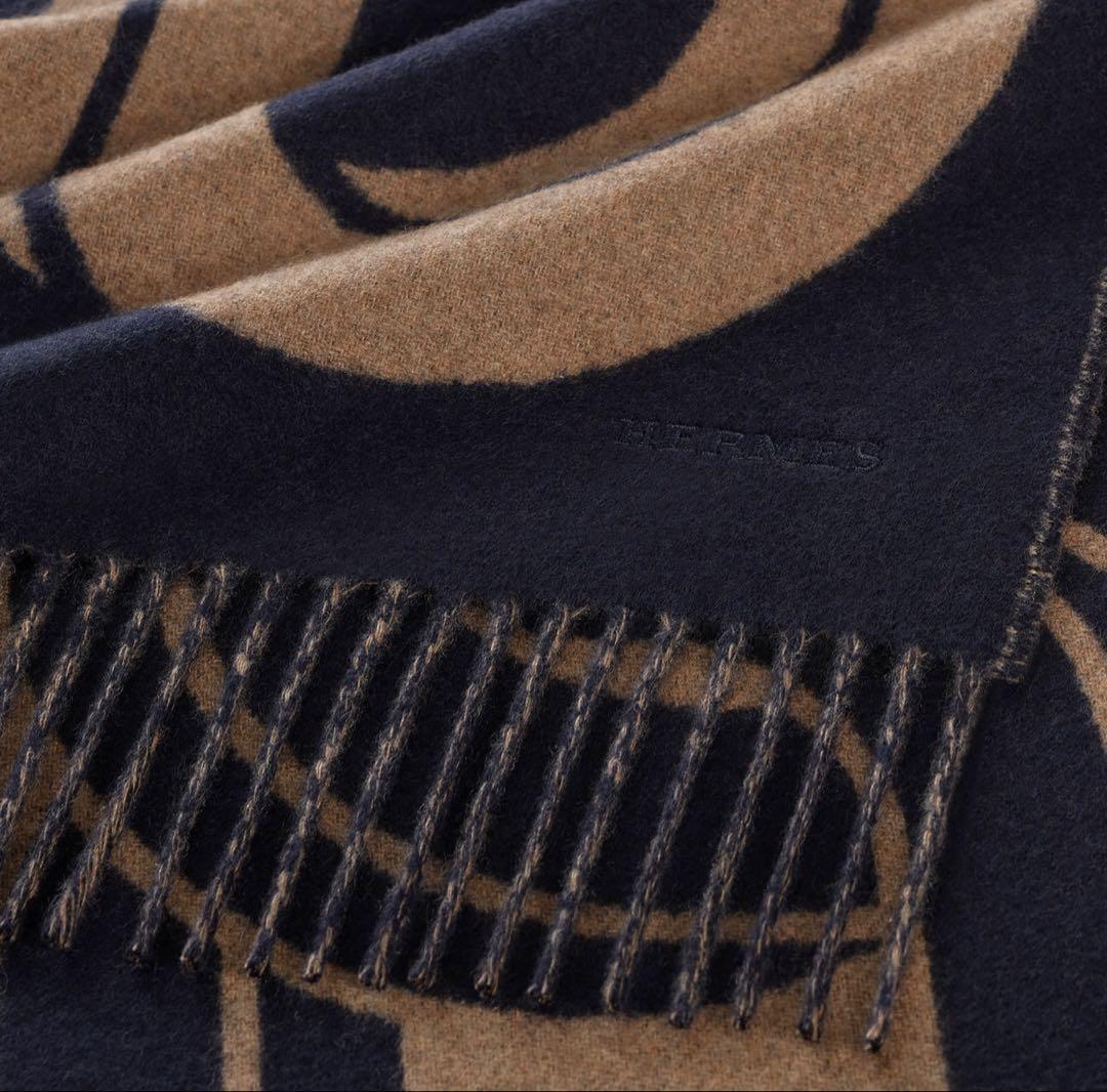 HERMES カシミヤマフラー《マイヨン》TGM 現行品