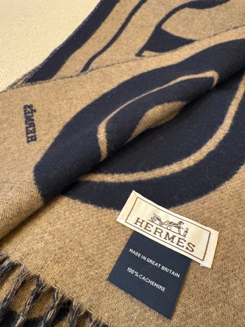 HERMES カシミヤマフラー《マイヨン》TGM 現行品