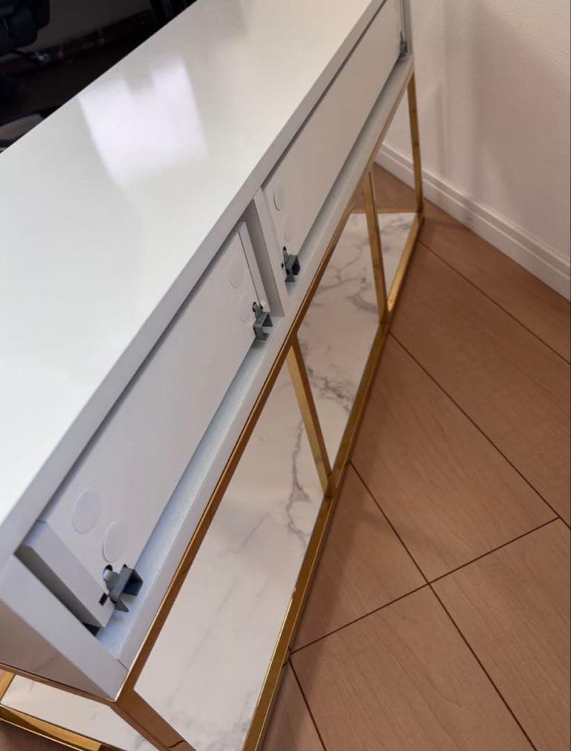 【美品】ホワイトモダンテレビボード 引き出し付き