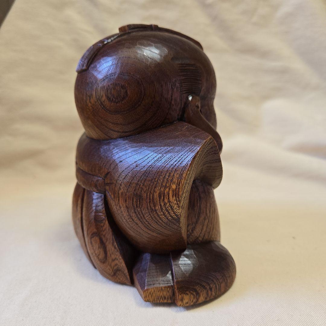 木彫 欅 福助像(大) 縁起物 招福