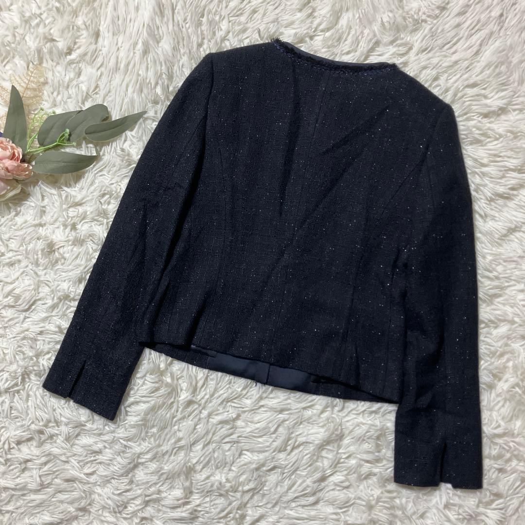 【kmsana】新品　UNTITLEDノーカラー　ツイード　ジャケット　S