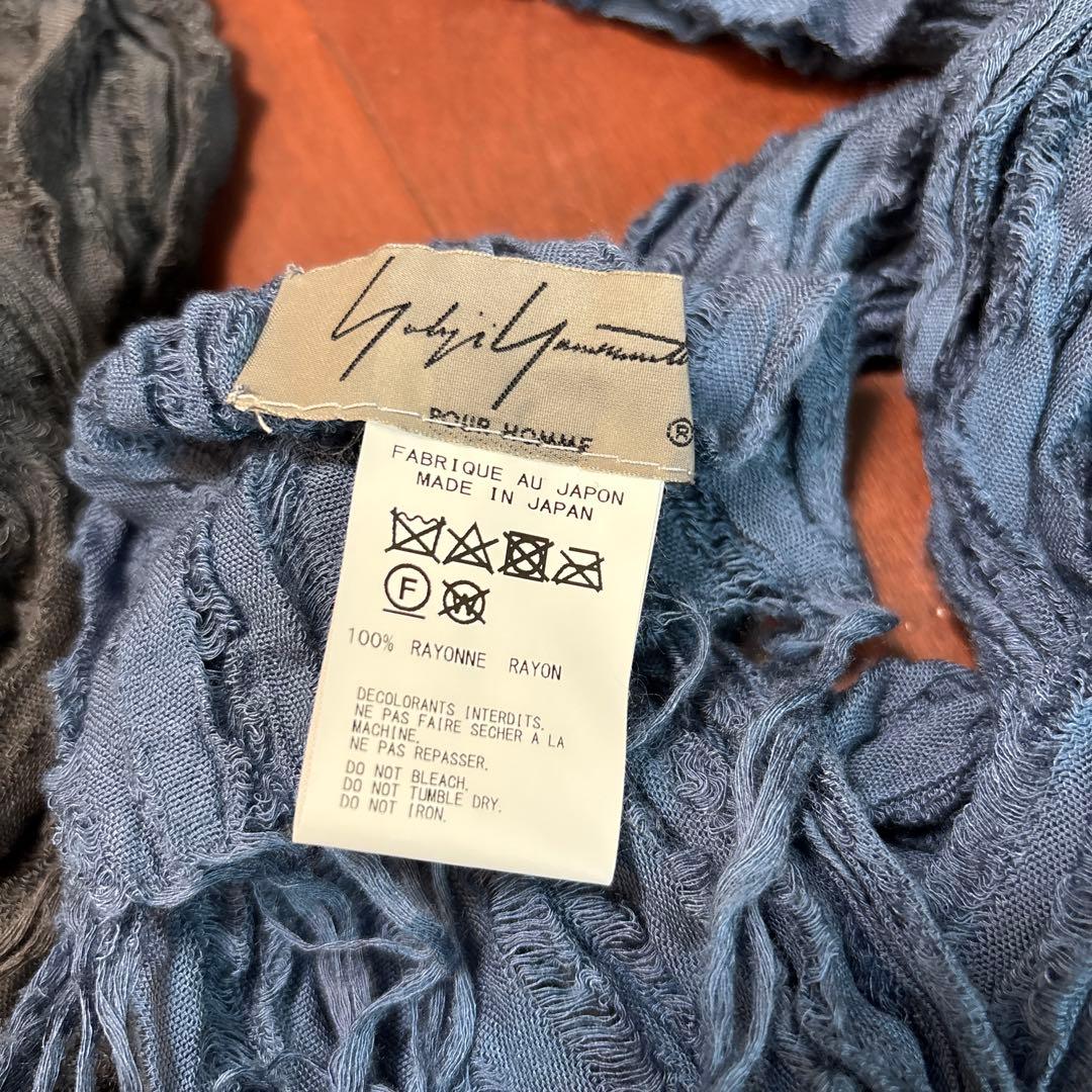Yohji Yamamoto ストール グレー&ブルー
