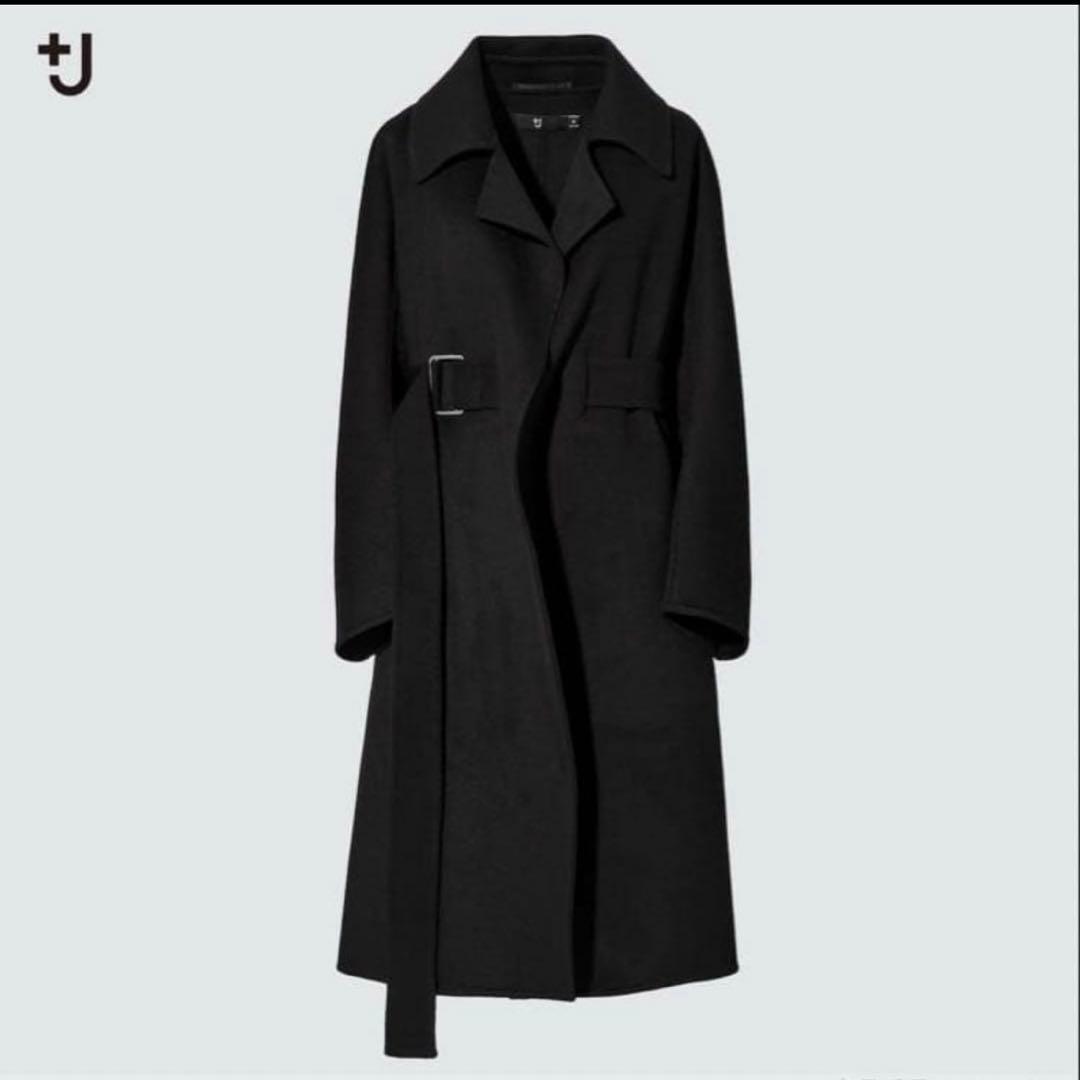 UNIQLO +J ジルサンダー カシミヤブレンド ロングラップコート　ブラック