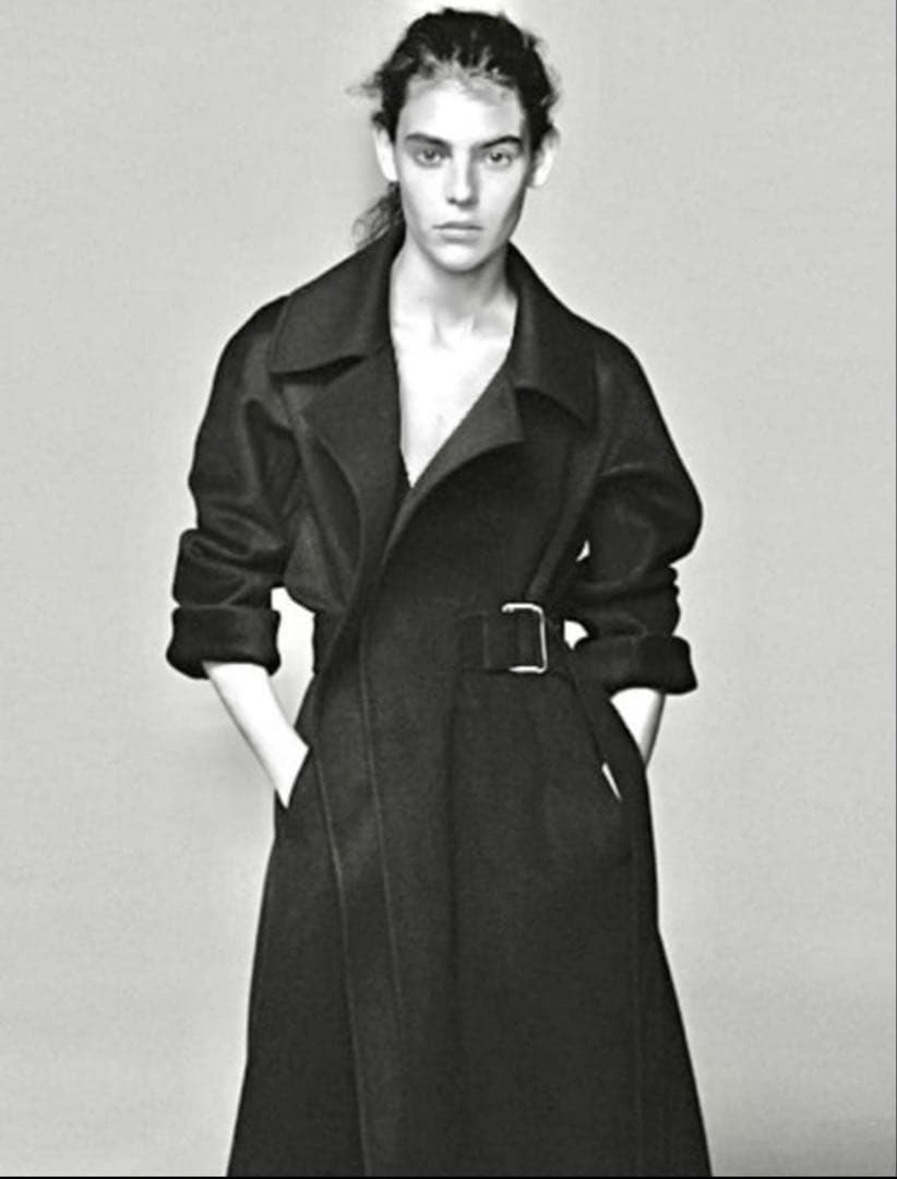 UNIQLO +J ジルサンダー カシミヤブレンド ロングラップコート　ブラック