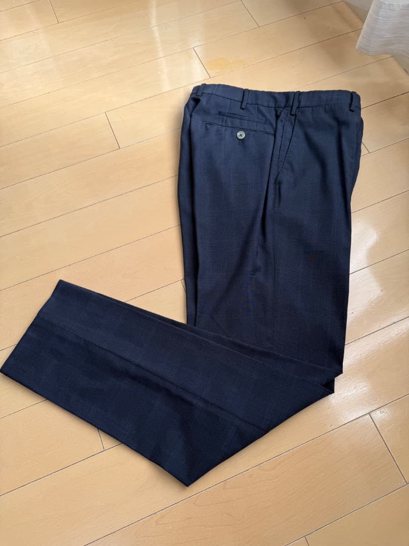 【最終価格】PT TORINO ネイビー ウィンドウペンチェック メンズ パンツ
