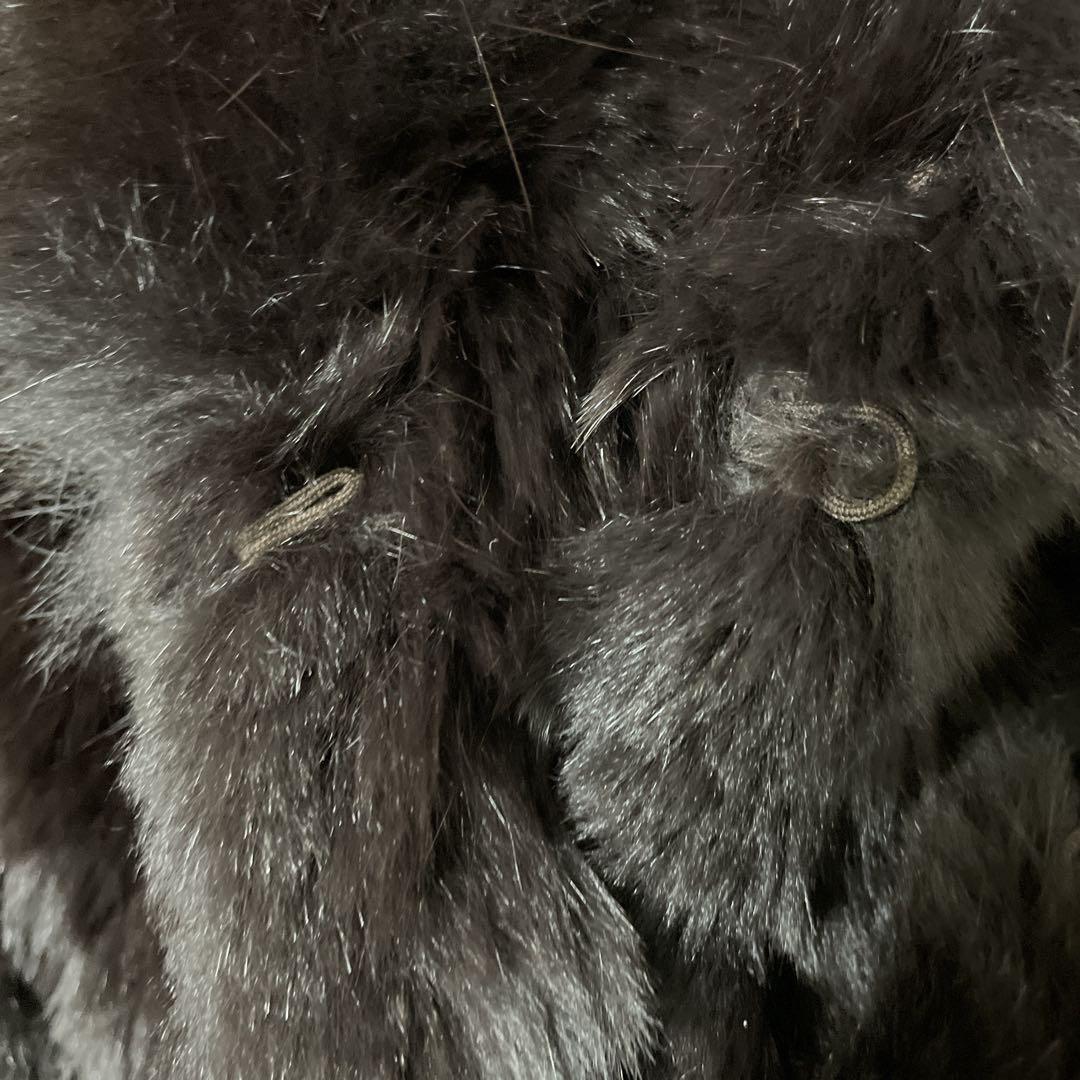 【美品】ブルーフォックス リアルファー ポンチョ ブラック ショール