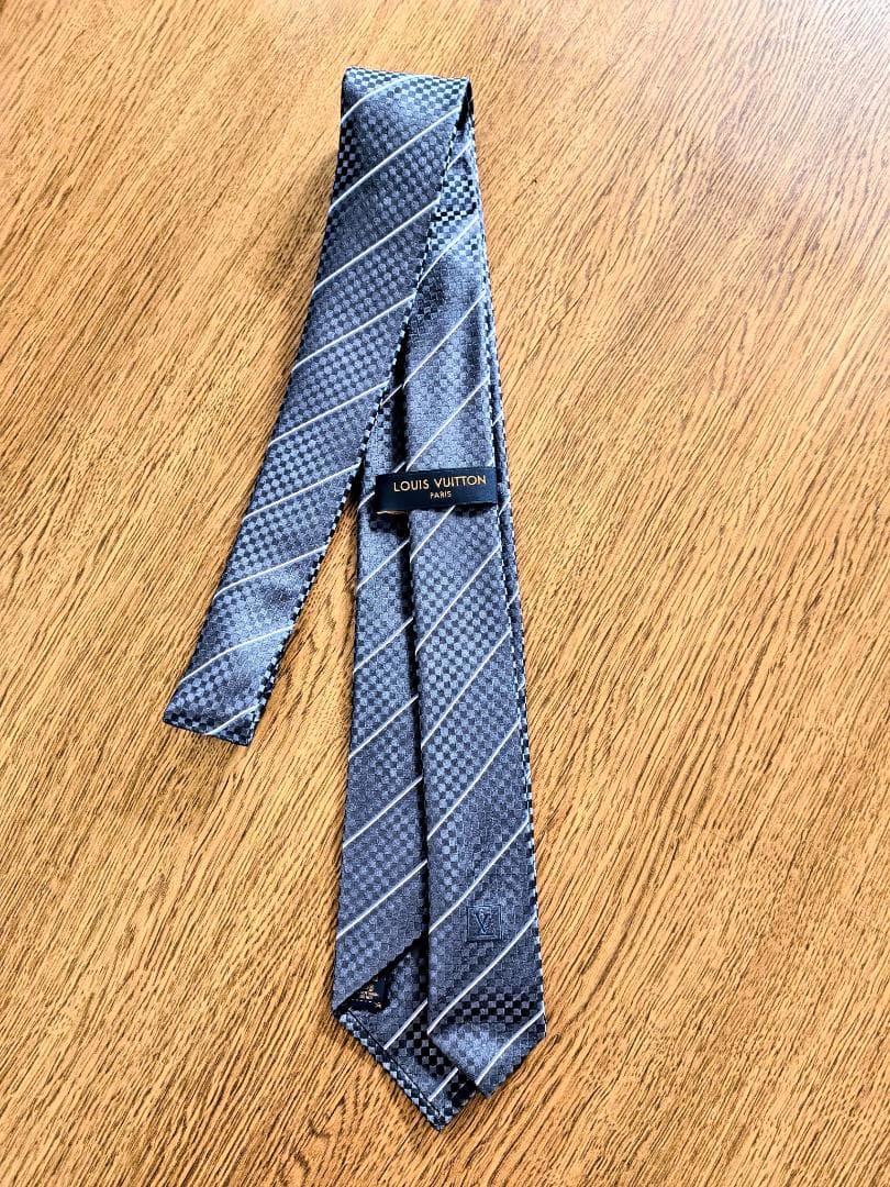 Louis Vuitton ダークグレー チェック柄 ネクタイ