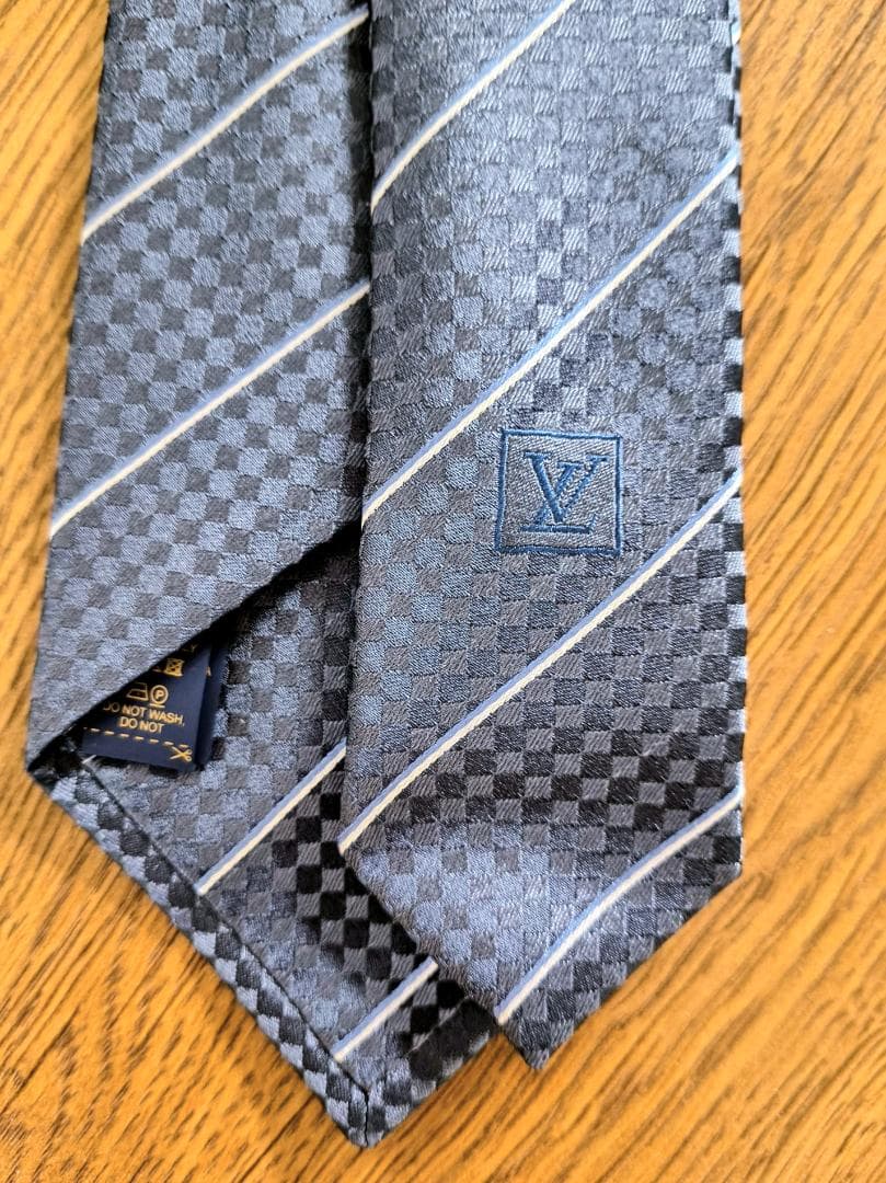 Louis Vuitton ダークグレー チェック柄 ネクタイ
