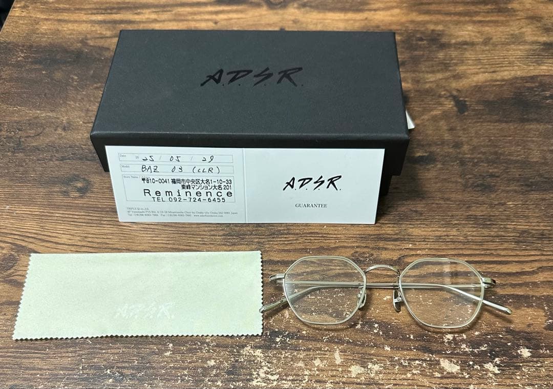 ADSR BAZ 03 シルバー クリア メタルフレーム サングラス