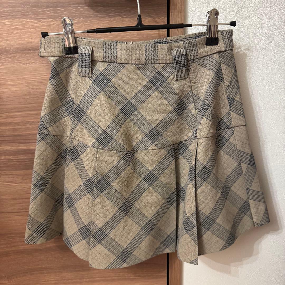 スカート Andmary Coco check mini pleats skirt