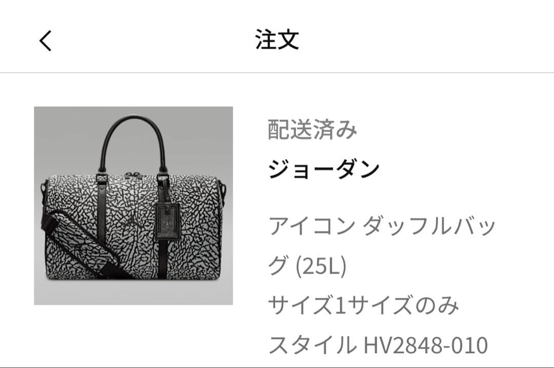 NIKE JORDAN ICON ダッフルバッグ　25リットル　エレファント柄