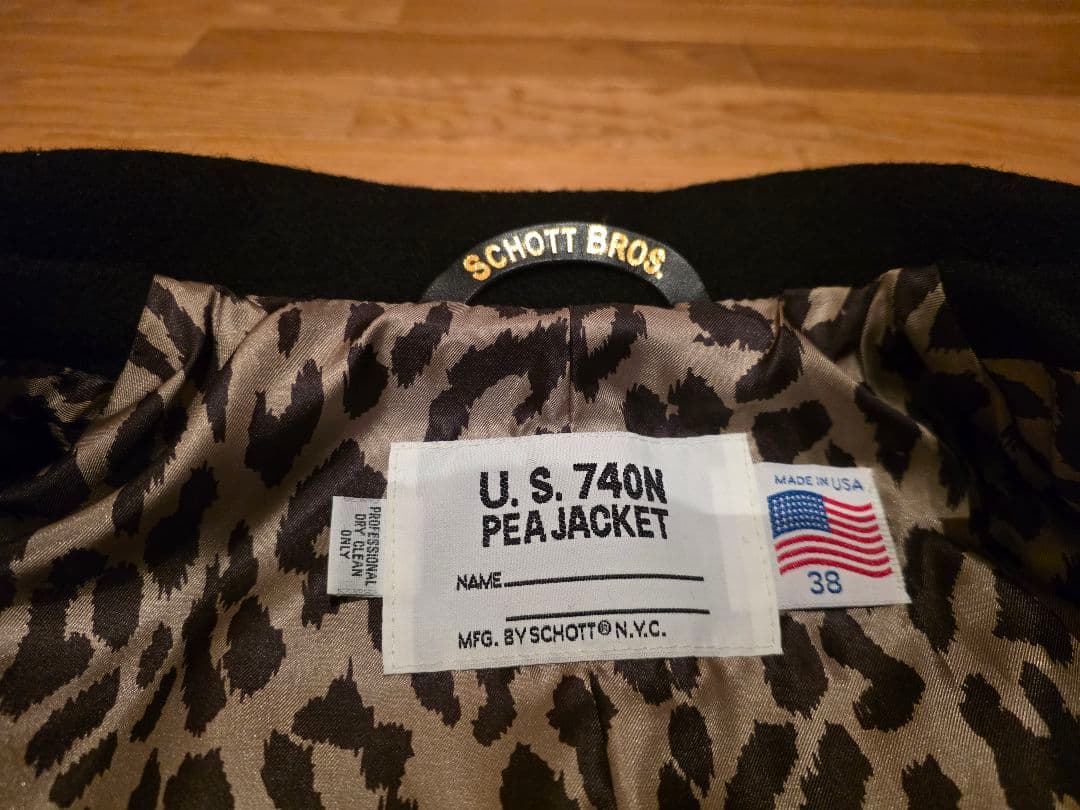 Stussy x Schott ピーコート 38 M ブラック