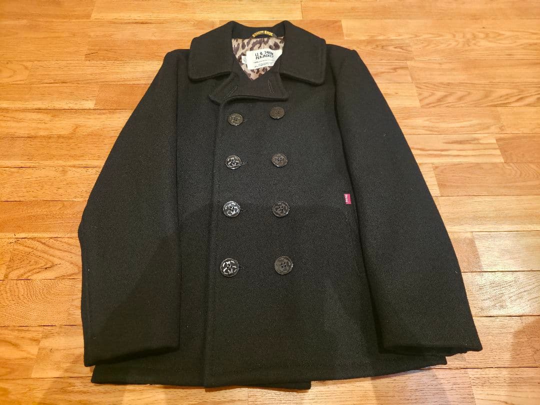 Stussy x Schott ピーコート 38 M ブラック