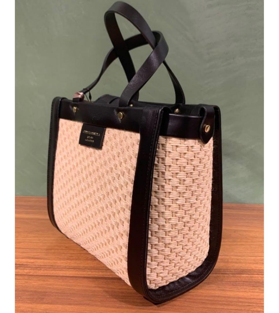 CHRISTIAN VILLA ストローバスケットバッグ かご　ショルダー　編み