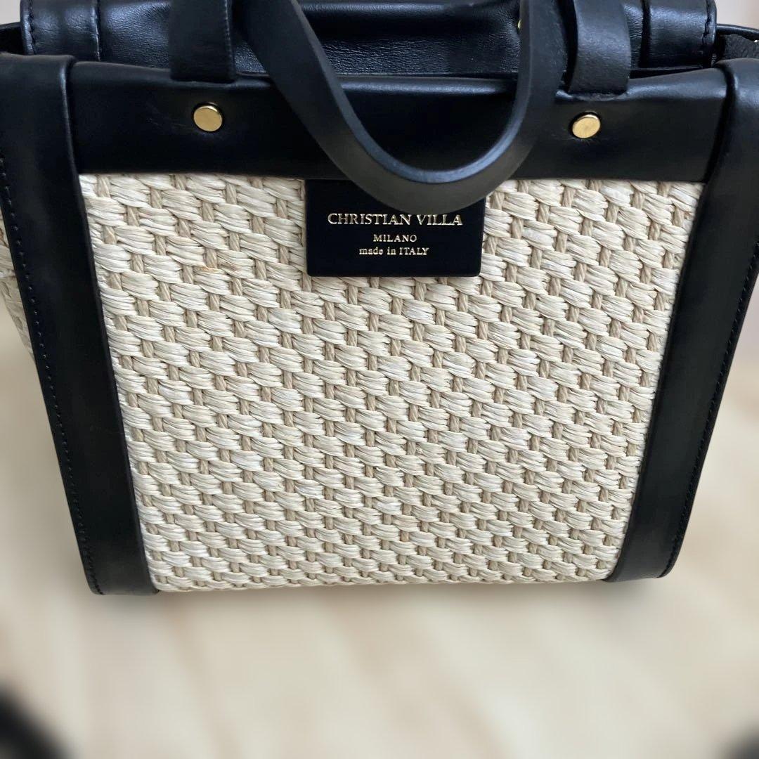 CHRISTIAN VILLA ストローバスケットバッグ かご　ショルダー　編み