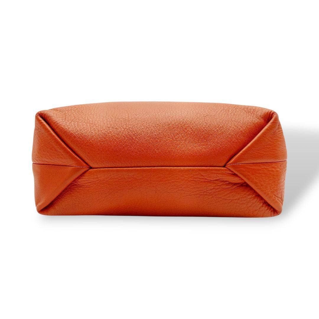 【良品】HIROFU　ヒロフ　オレンジ レザー トートバッグ 編込ハンドル　人気