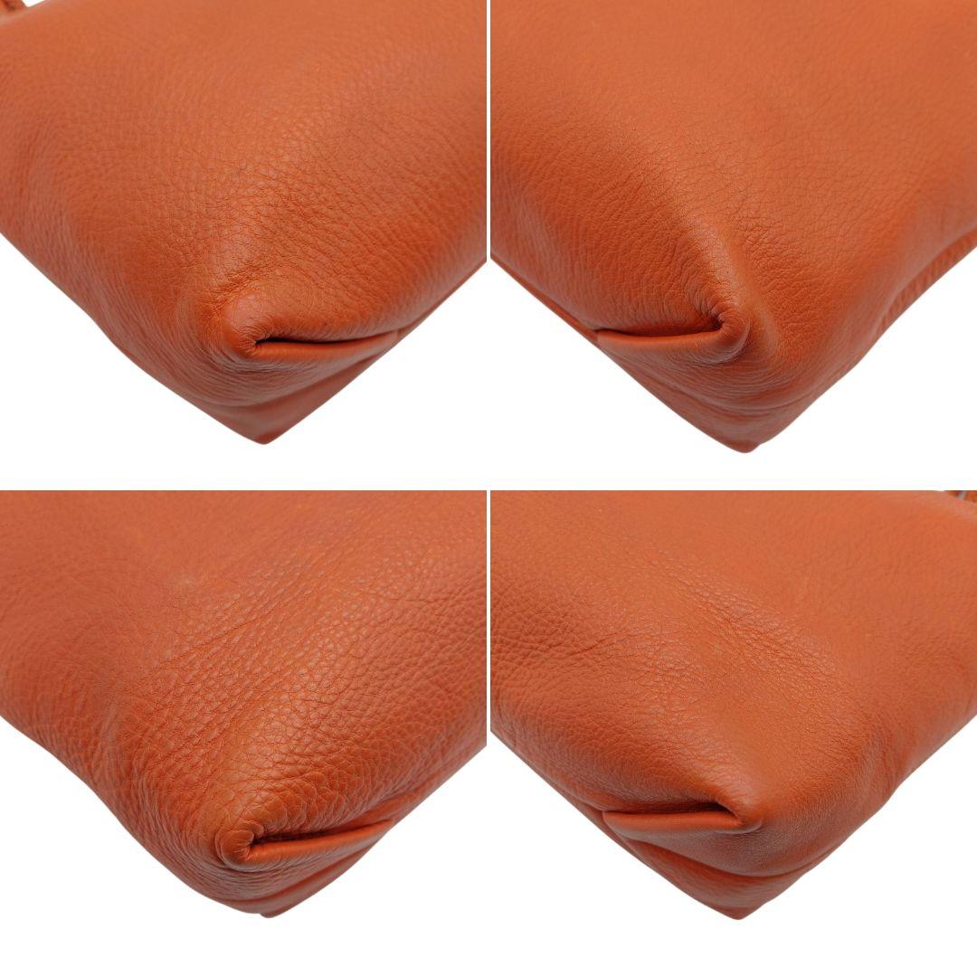 【良品】HIROFU　ヒロフ　オレンジ レザー トートバッグ 編込ハンドル　人気