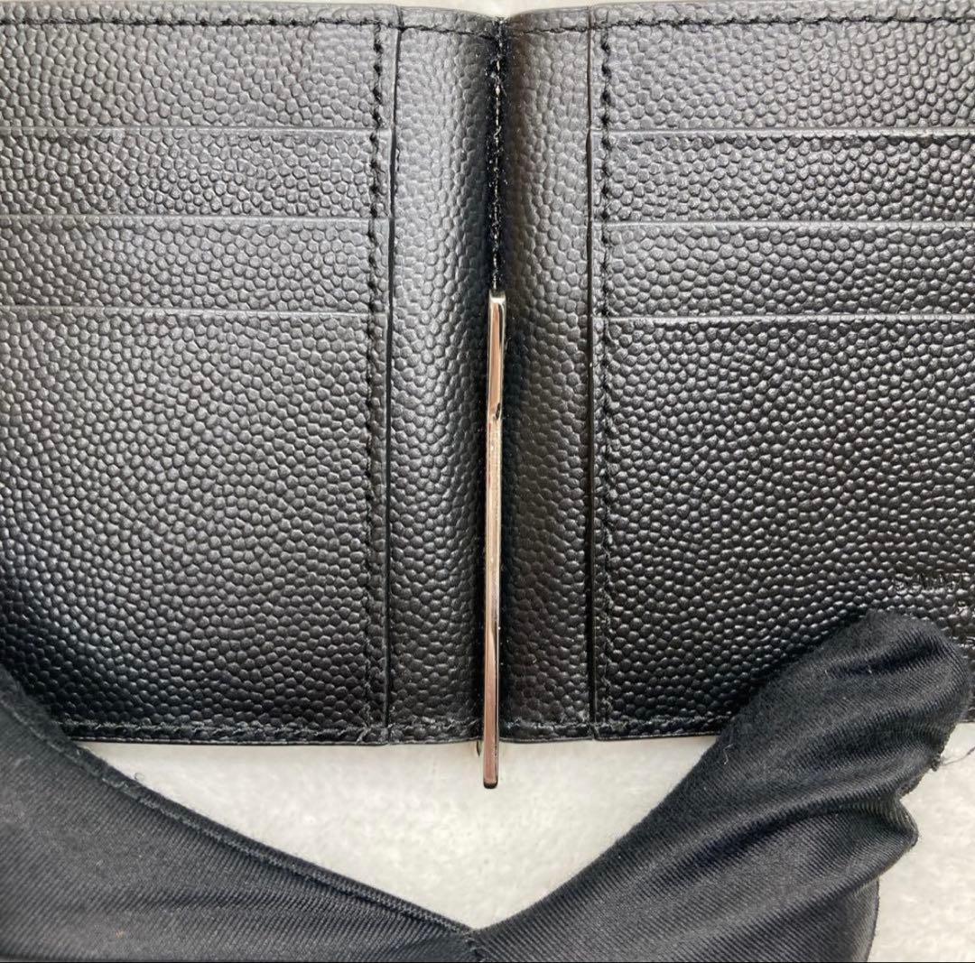 サンローラン 2つ折り財布 マネークリップ　ブラック