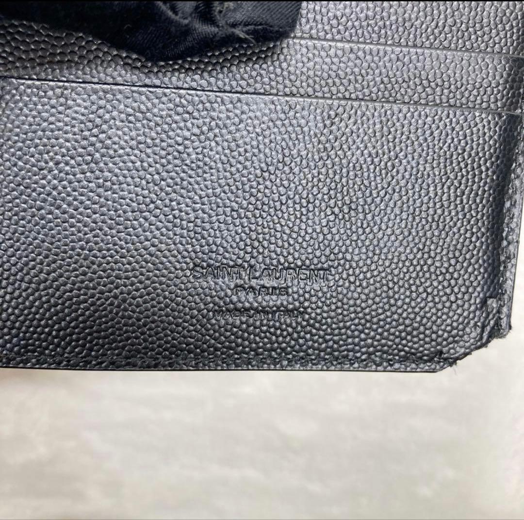 サンローラン 2つ折り財布 マネークリップ　ブラック
