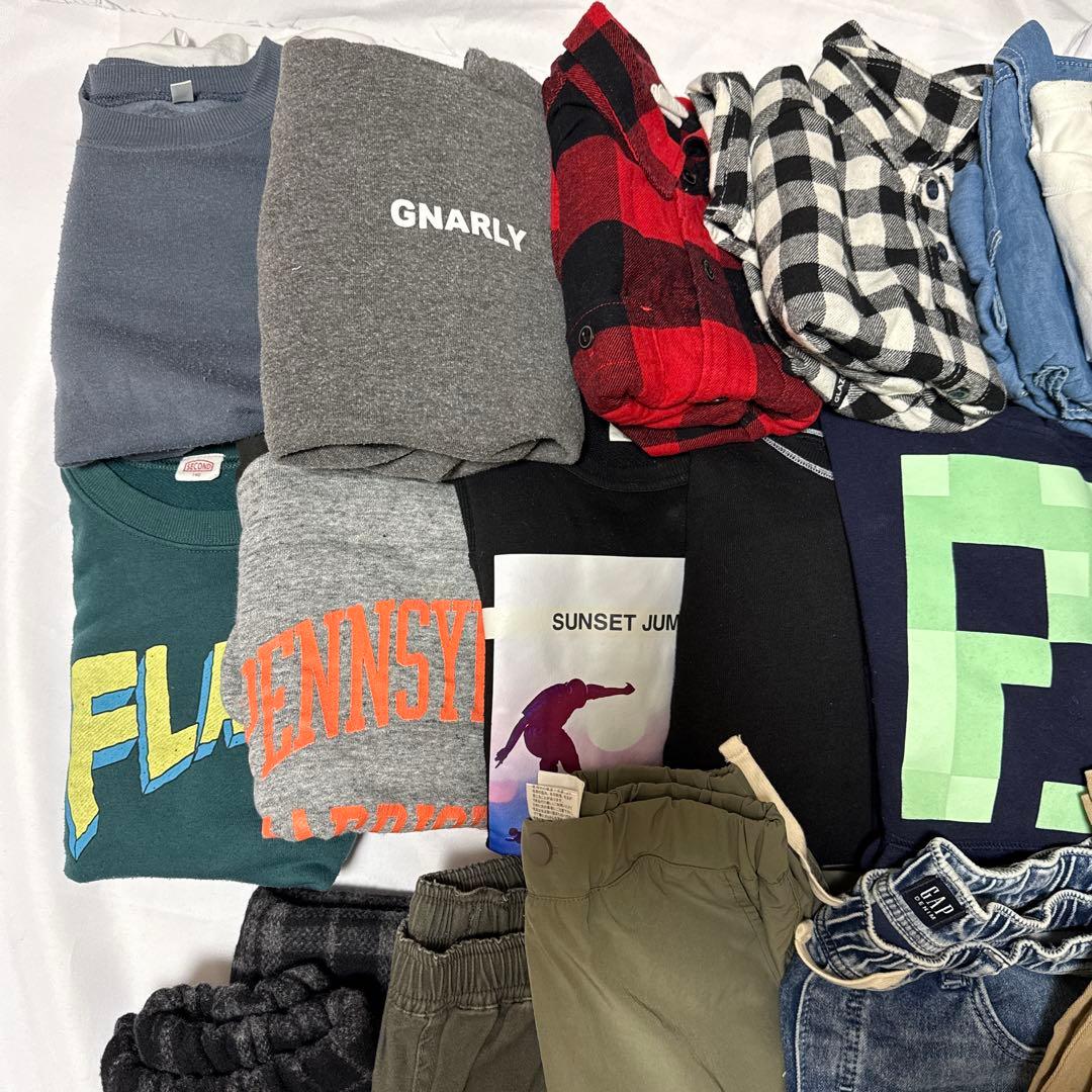 美品　140 男の子　まとめ売り　トレーナー　パーカー　ロングパンツ　2７点