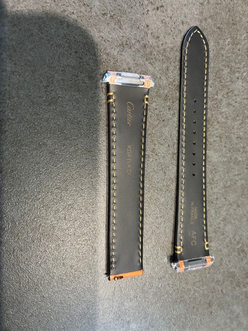 （新品）CartierサントスMMレザーベルト&純正バックル