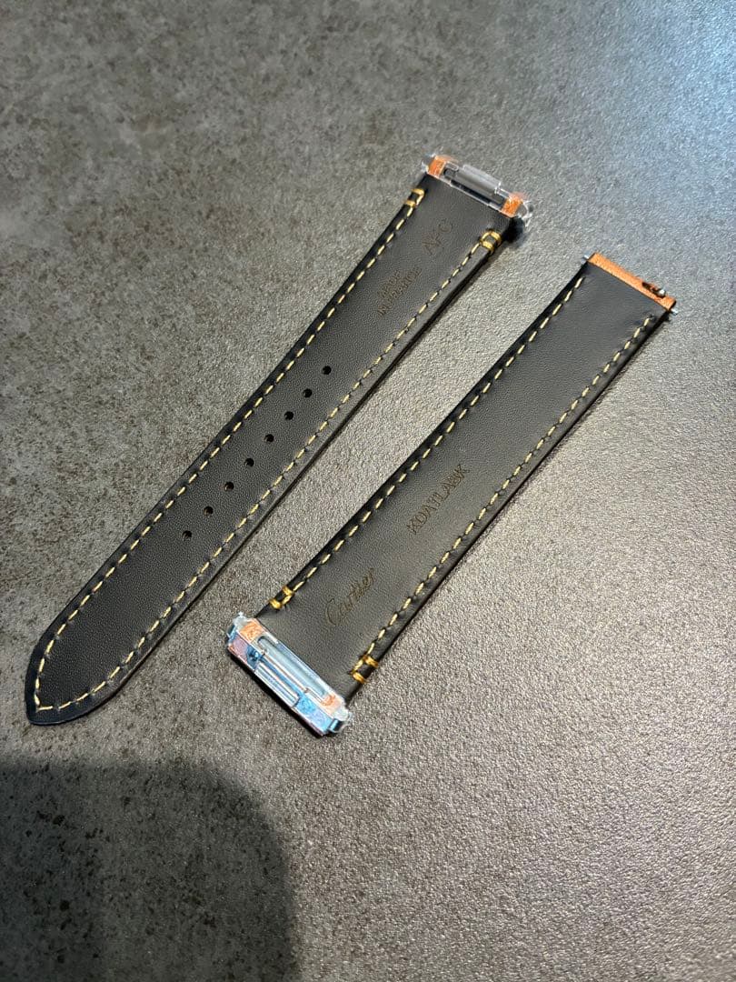 （新品）CartierサントスMMレザーベルト&純正バックル