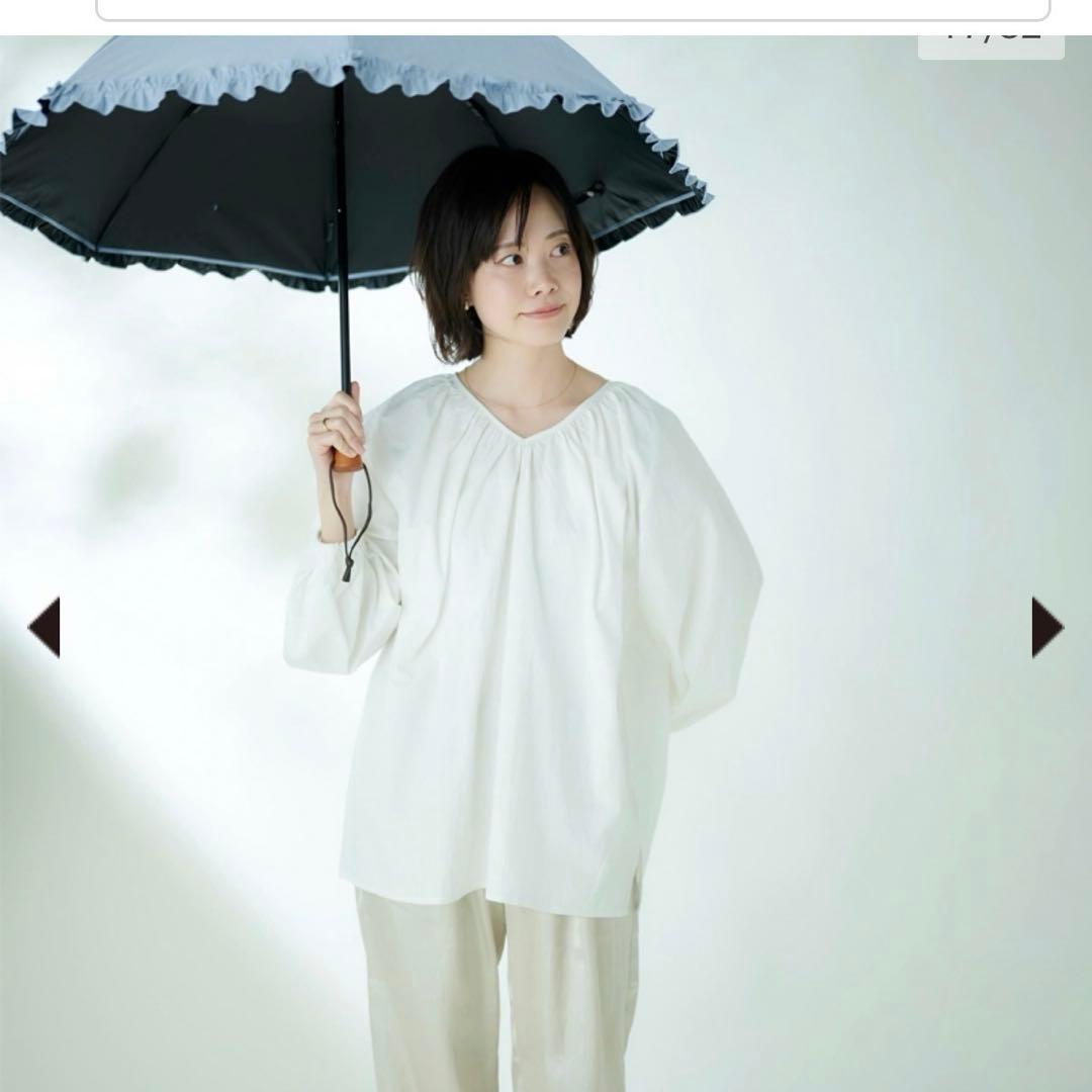 【新品.タグ付き.未使用】♡サンバリア　100 フリル日傘　ブルー♡