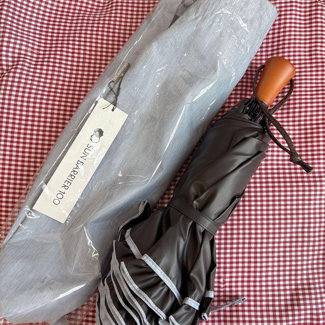 【新品.タグ付き.未使用】♡サンバリア　100 フリル日傘　ブルー♡