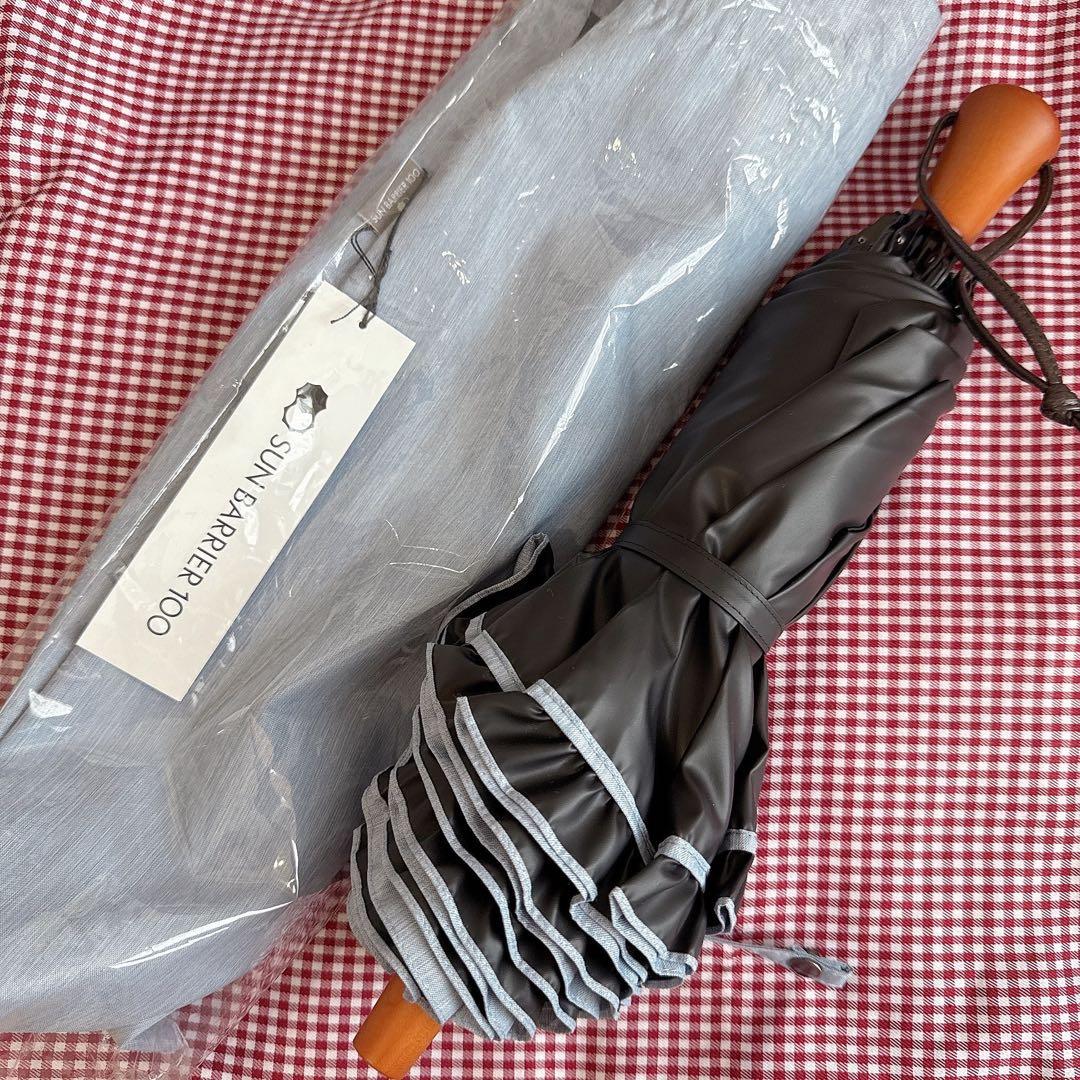 【新品.タグ付き.未使用】♡サンバリア　100 フリル日傘　ブルー♡