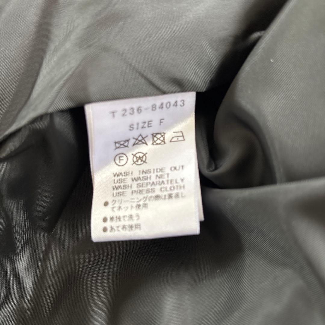 trois ノーカラーチェックジャケット