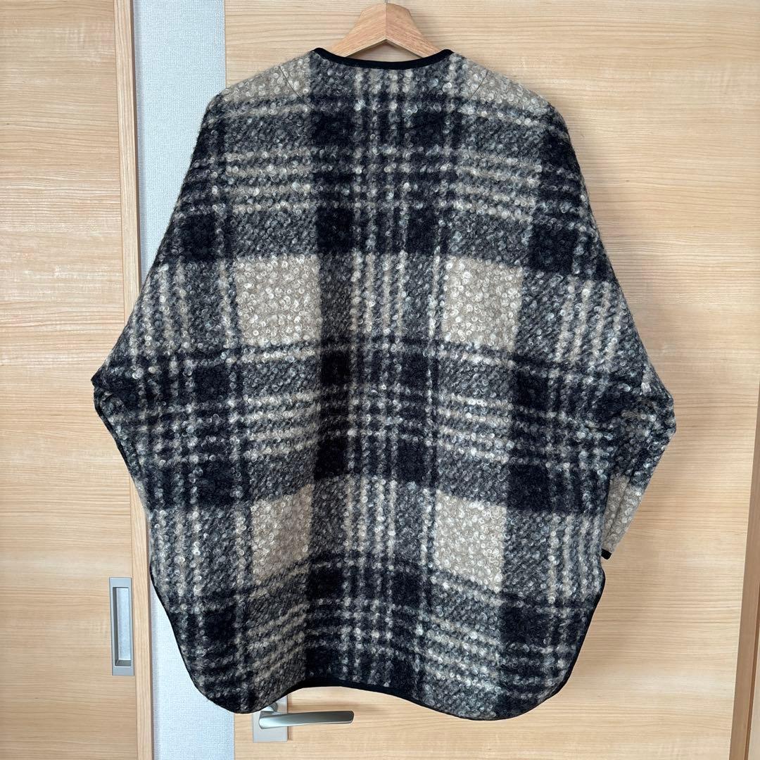 trois ノーカラーチェックジャケット