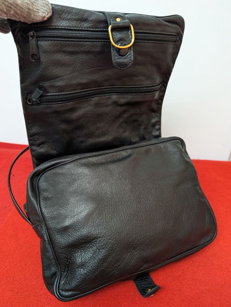 美品 極希少！gucci レザーショルダーバッグ ブラック オールドグッチ 希少