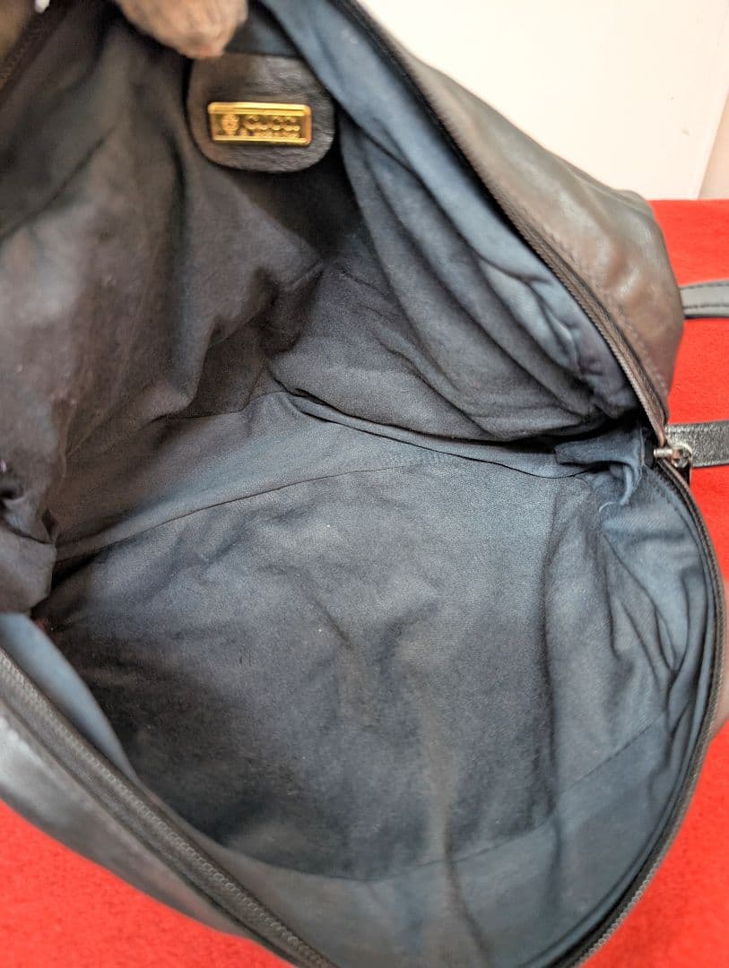 美品 極希少！gucci レザーショルダーバッグ ブラック オールドグッチ 希少