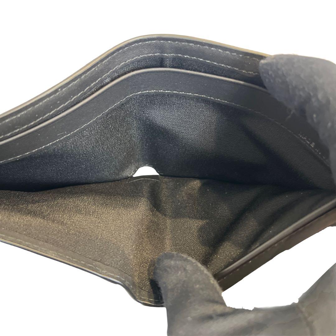 希少✨バーバリー 二つ折り財布 チャコールチェック PVC スモーク ブラック