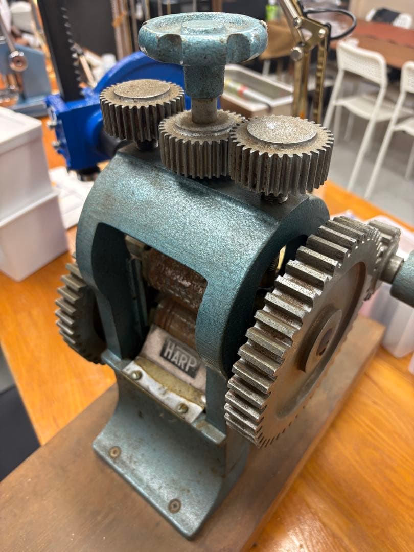 HARP 彫金ローラー圧延機　金属延ばし　手動式　彫金用 溝あり